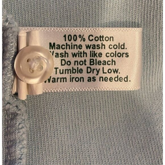 Criquet Terrycloth Button Up Shirt Short Sleeve Light Blue Medium M - Picture 5 of 5
